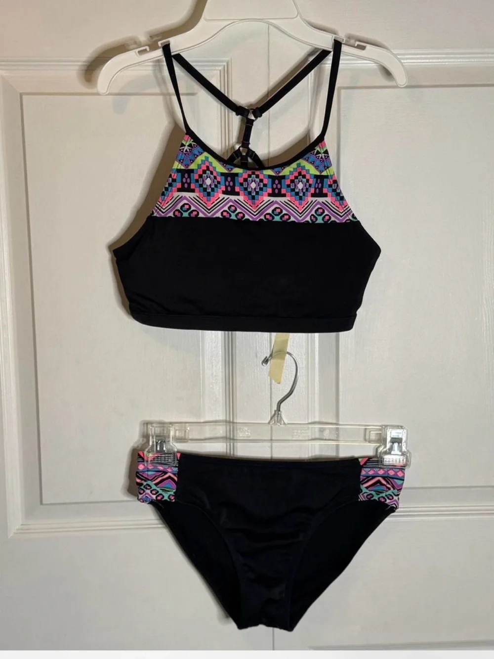 Justice Black Bikini Bottoms with Pink Tag